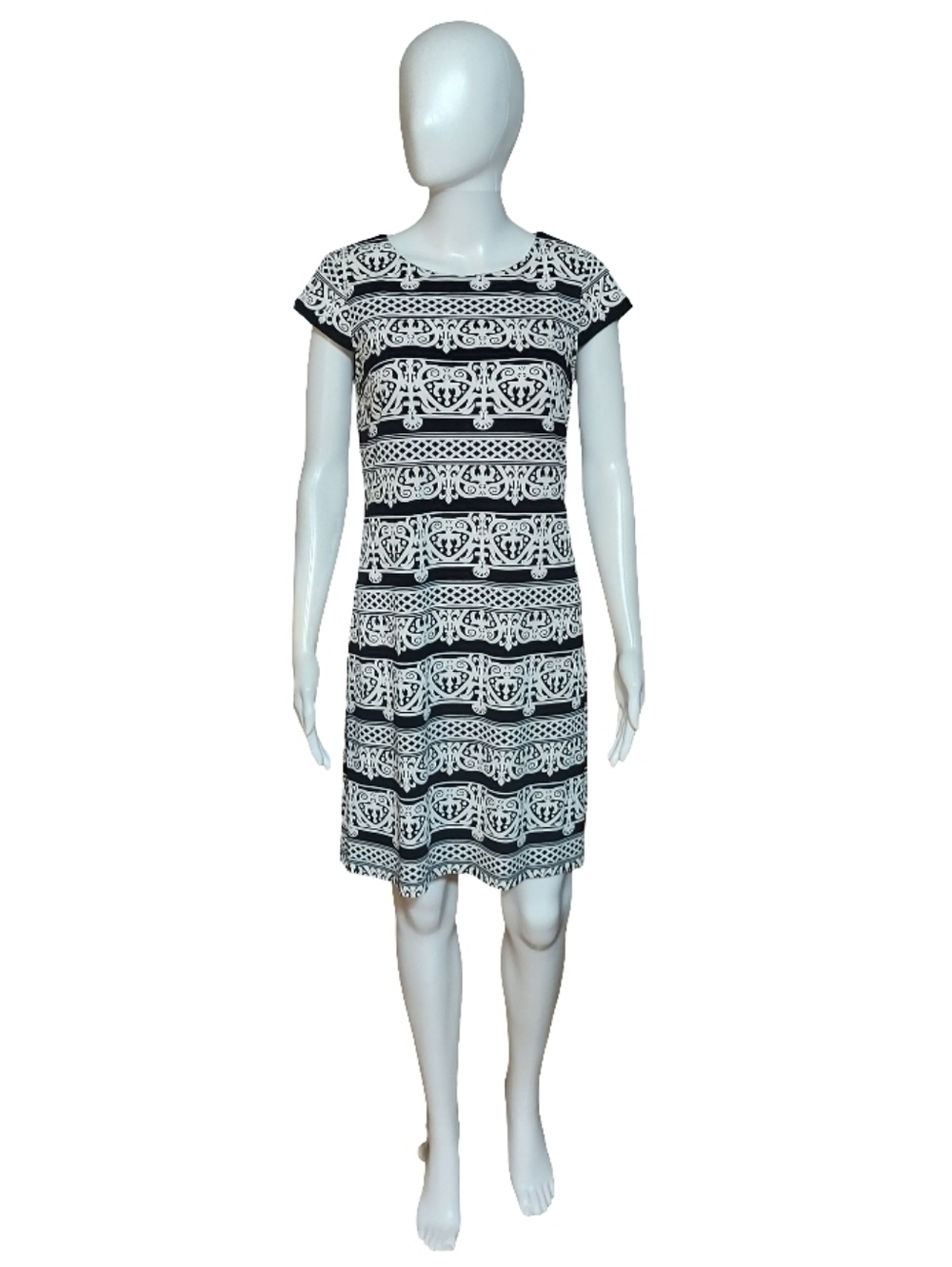 Madison Leigh Boho Print Cap Sleeve Sheath Dress